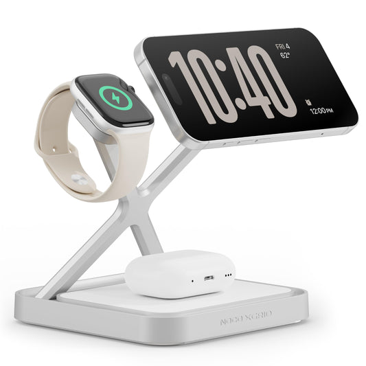 NOCO XGrid XDS3: 3-in-1 Wireless Charging Stand - Charging Station for iPhone, Apple Watch, and AirPods - MagSafe Compatible, Qi2 Certified - Includes