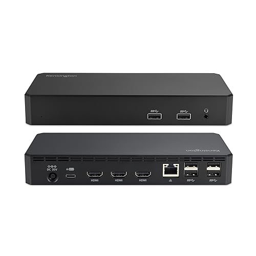 Kensington SD4760P 11-in-1 USB-C Docking Station Triple Monitor DisplayLink Docking Station, 3xHDMI, 100W Charging for Laptop, 6xUSB A, Ethernet
