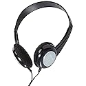 Maxell Kids Safe Headphones, 4 ft Cord, Black with Interchangeable Pink/Blue/Silver Caps