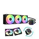 GAMDIAS Aura GLV2 360mm AIO Liquid CPU Cooler, Rotatable Performance 10-Pole Pump, 3 x 120mm Daisy-Chained Hidden Cable Fans, Low-Noise PWM & ARGB