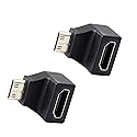 Mini HDMI Adapter,Right Angle 90 Degree Mini HDMI to Standard HDMI Connector Support 4K 1080P, YOUCHENG for Cameras, Computers, Projectors?2-Pack?