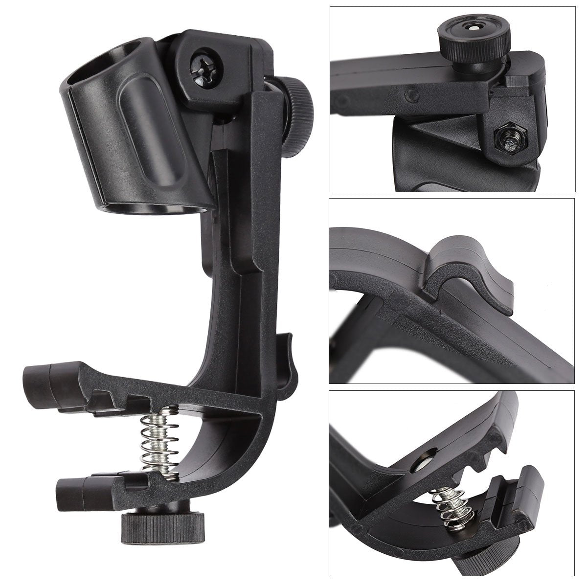 Adjustable Drum Microphone Clips Rim Snare Mount Clamp Holder Gear Studio 2Pcs