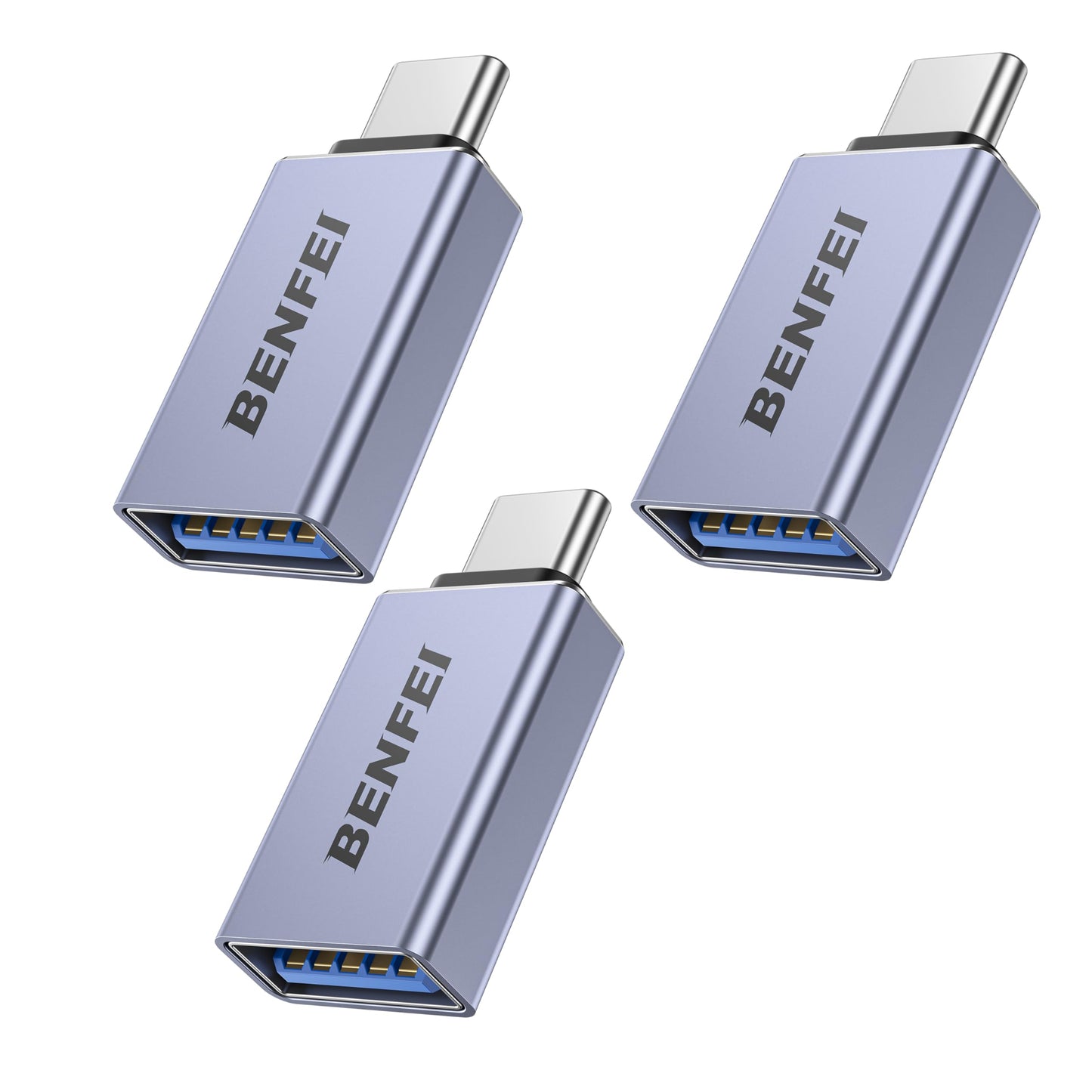BENFEI USB C to USB 3.0 Adapter, 3 Pack USB C to A Male to Female Adapter Compatible with iPhone 15 Pro/Max, MacBook Pro/Air 2023, iPad Pro, iMac…