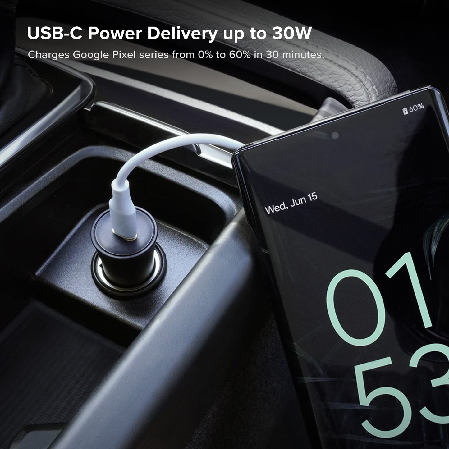 iOttie RapidVolt 30W Car Charger. Made for Google Type C High-Speed USB-C Phone Charger Power Adapter Compatible with Samsung & Apple Phones
