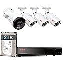 Five Star 4K Professional Security Metal Case Camera System, 1pc H.265+ 5MP Smart Detection AI Camera & 3pcs 5MP PoE Security Cameras Wired with 4K