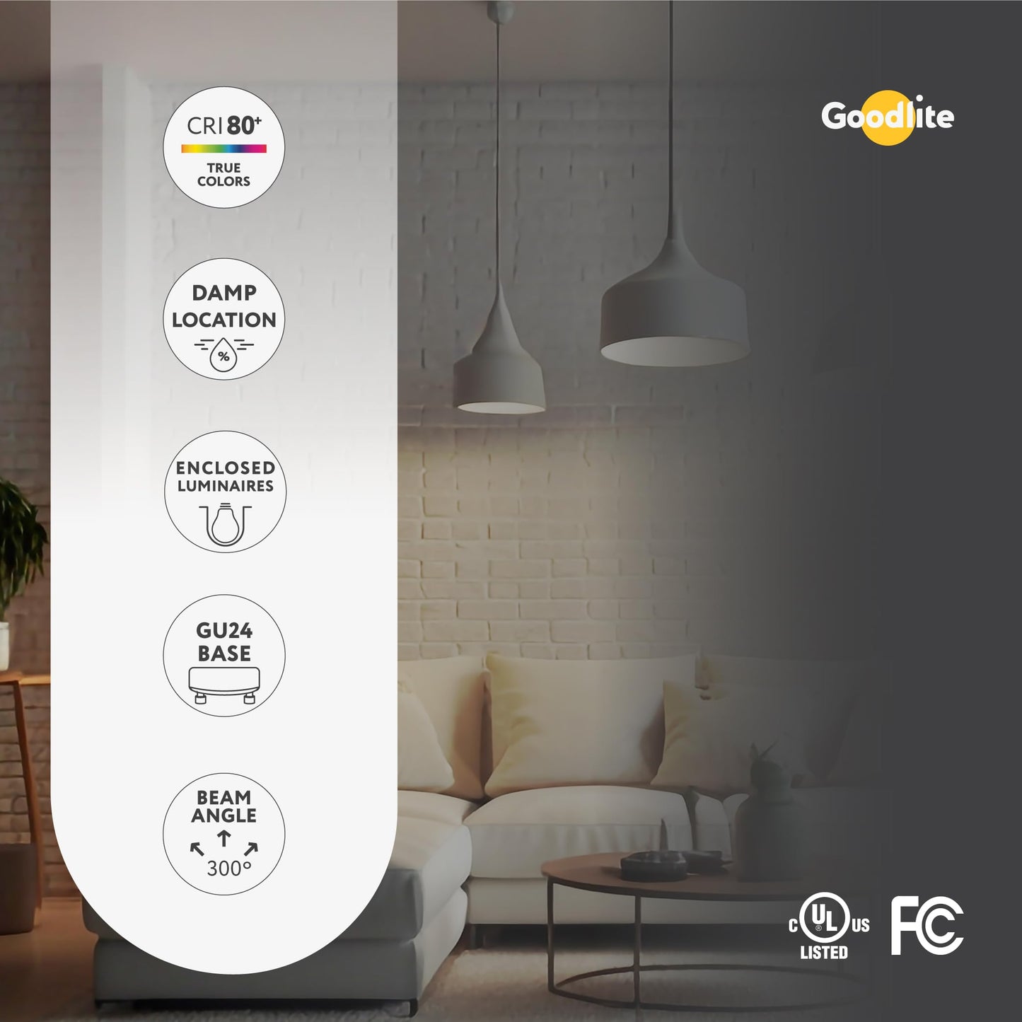 Goodlite A19 Shape 9W GU24 Base Daylight 6500k 60W Equivalent, LED Bulb