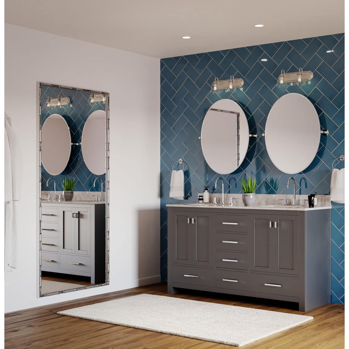 Progress Lighting Clear Glass 18 in. 2-Light Brushed Nickel Transitional Vanity Light with Clear Glass for Bathroom