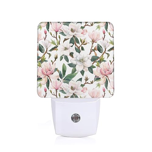 ZTHLL Summer Flower Night Light, Pink Nightlight Plug into Wall with Dusk to Dawn Sensor, LED Lamp Energy Saving Lights for Women Girls,Lamp