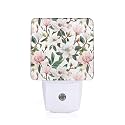 ZTHLL Summer Flower Night Light, Pink Nightlight Plug into Wall with Dusk to Dawn Sensor, LED Lamp Energy Saving Lights for Women Girls,Lamp
