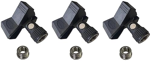 Audio 2000s AMC4171 Universal Microphone Clip Holder with Adapter (3 Pack)