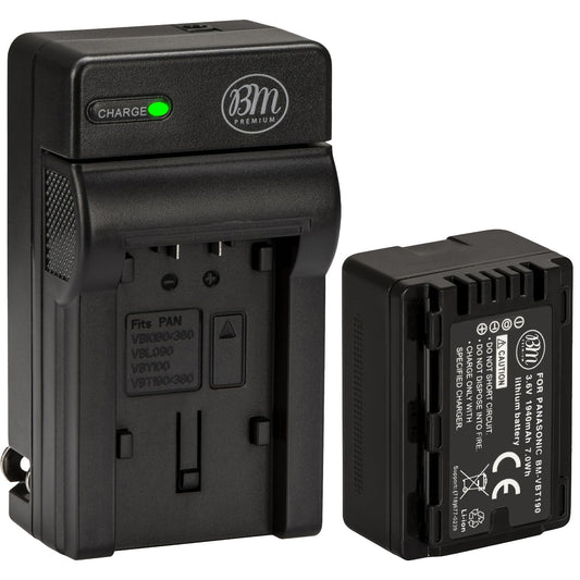 BM Premium VW-VBT190 Battery and Battery Charger for Panasonic HC-V800K, HC-VX1K, HC-WXF1K, HCV510, HCV520, HC-V550, HC-V710, HC-V720, HC-V750