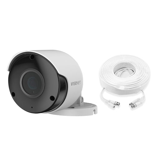 Wisenet SDC-89445BF 5MP CCTV Surveillance Weatherproof Bullet Security Camera 82ft IR Distance Plastic Housing 3.6mm Lens 104° Wide Angle