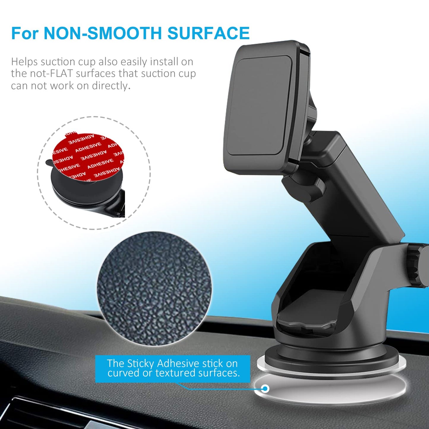 PKYAA Dashboard Pad Mounting Disk Sticky Adhesive Replacement Kit, 6pcs 3.15"(80mm) Circle Heat Resistant Double-Sided Stickers for Suction Cup Car