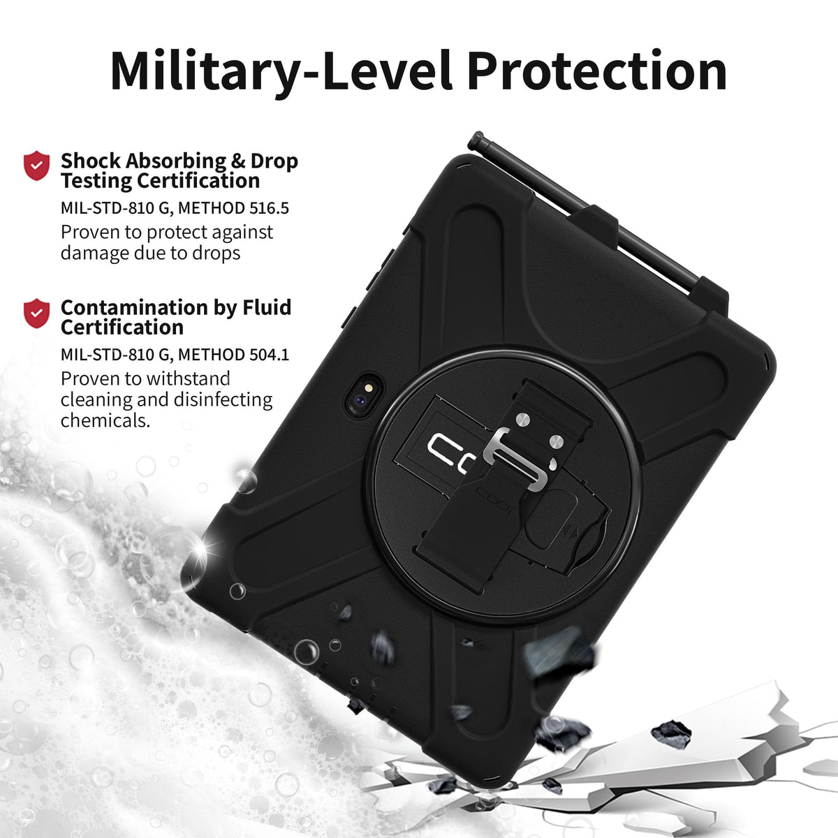 CODi Rugged Case for Samsung Galaxy Tab Active Pro 10.1" (SM-T540/T545/T547), Active4 Pro (T630), Active5 Pro (X350/X358), Shockproof with 360°