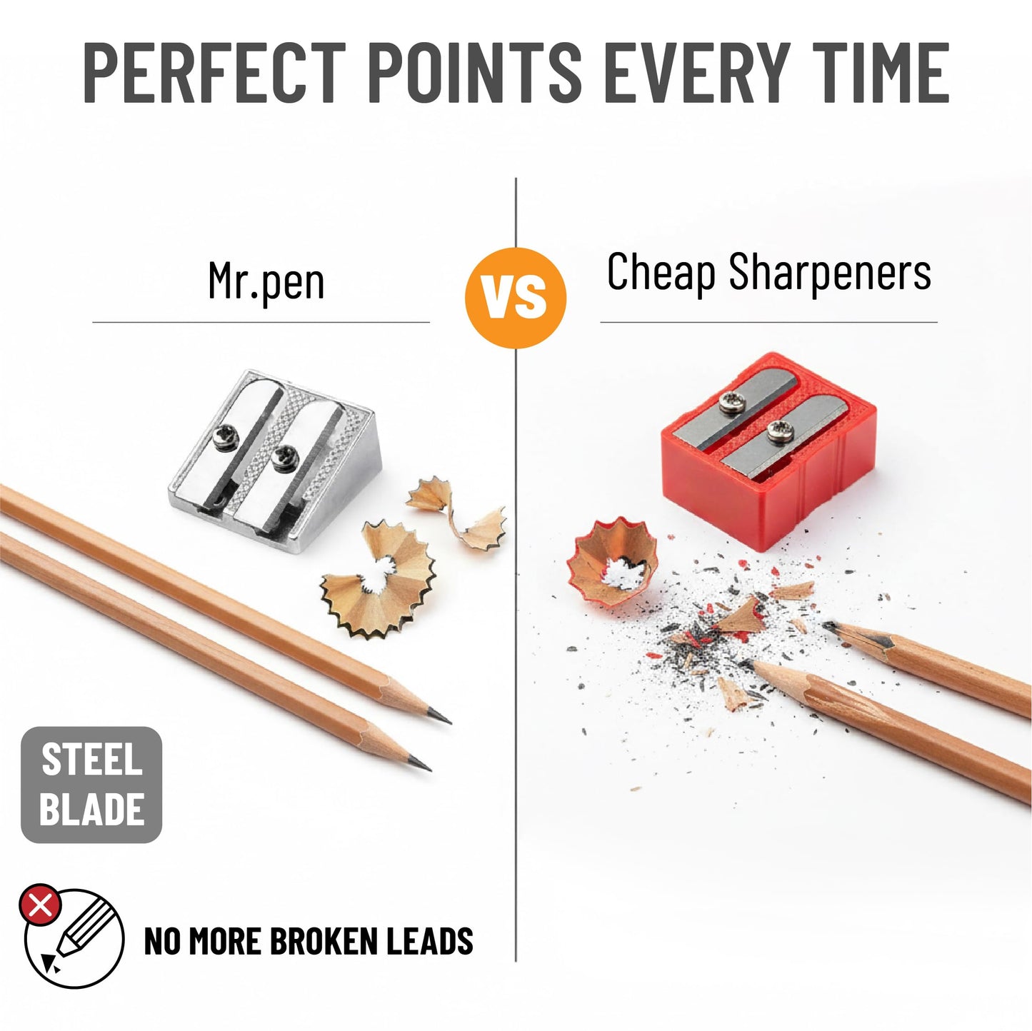 Mr. Pen- Handheld Metal Pencil Sharpener, 6 Pack
