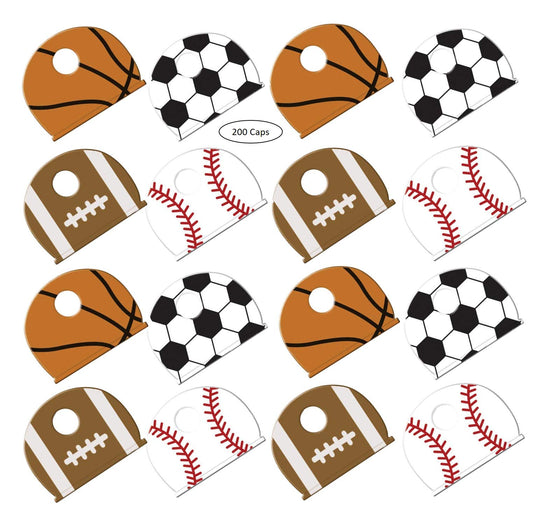 Lucky Line Sports Key Caps, Assorted Box of 200 (16100)