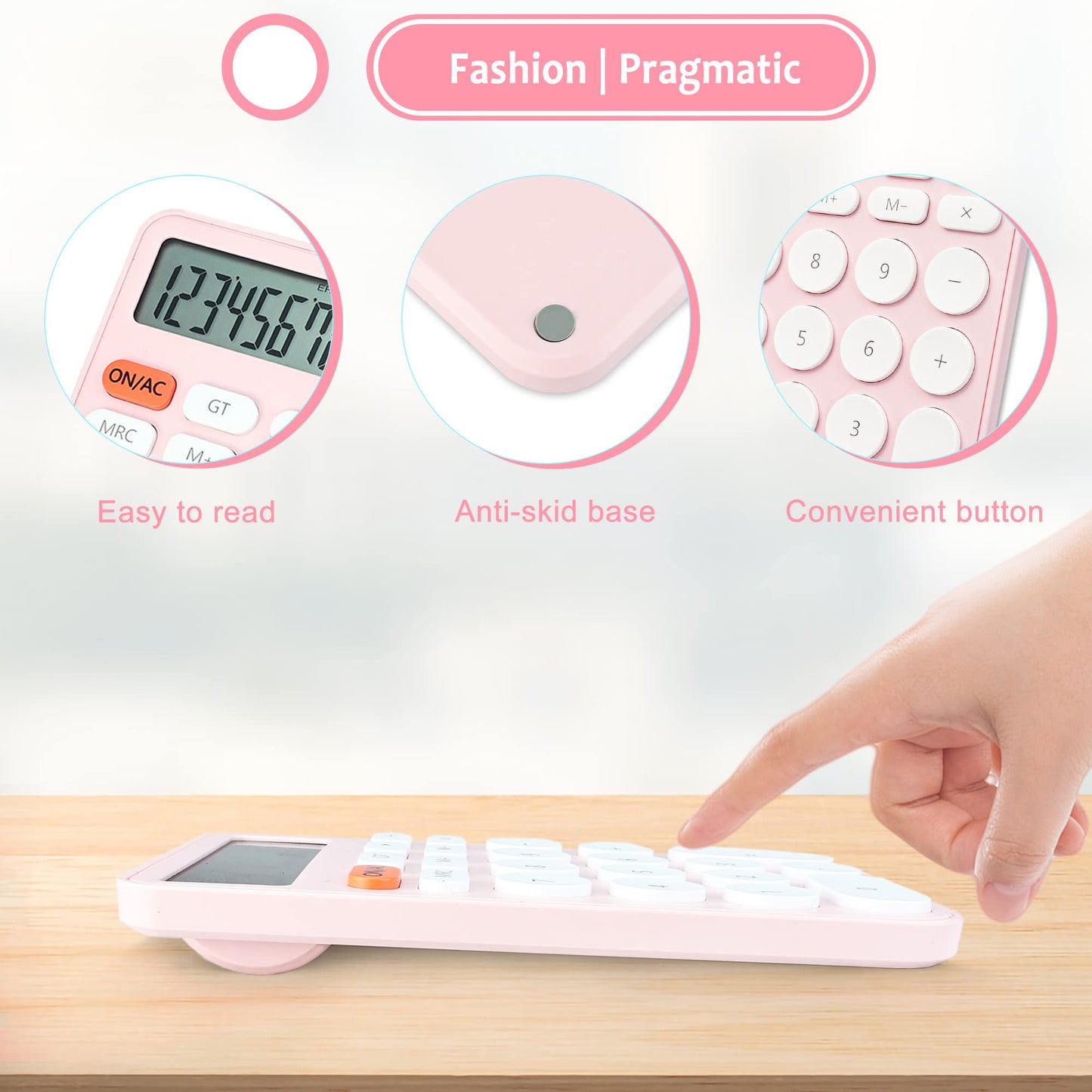 VEWINGL Standard Calculator, 12 Digit Large Display Desktop Calculator with Big Buttons for Office, School, Home & Business
