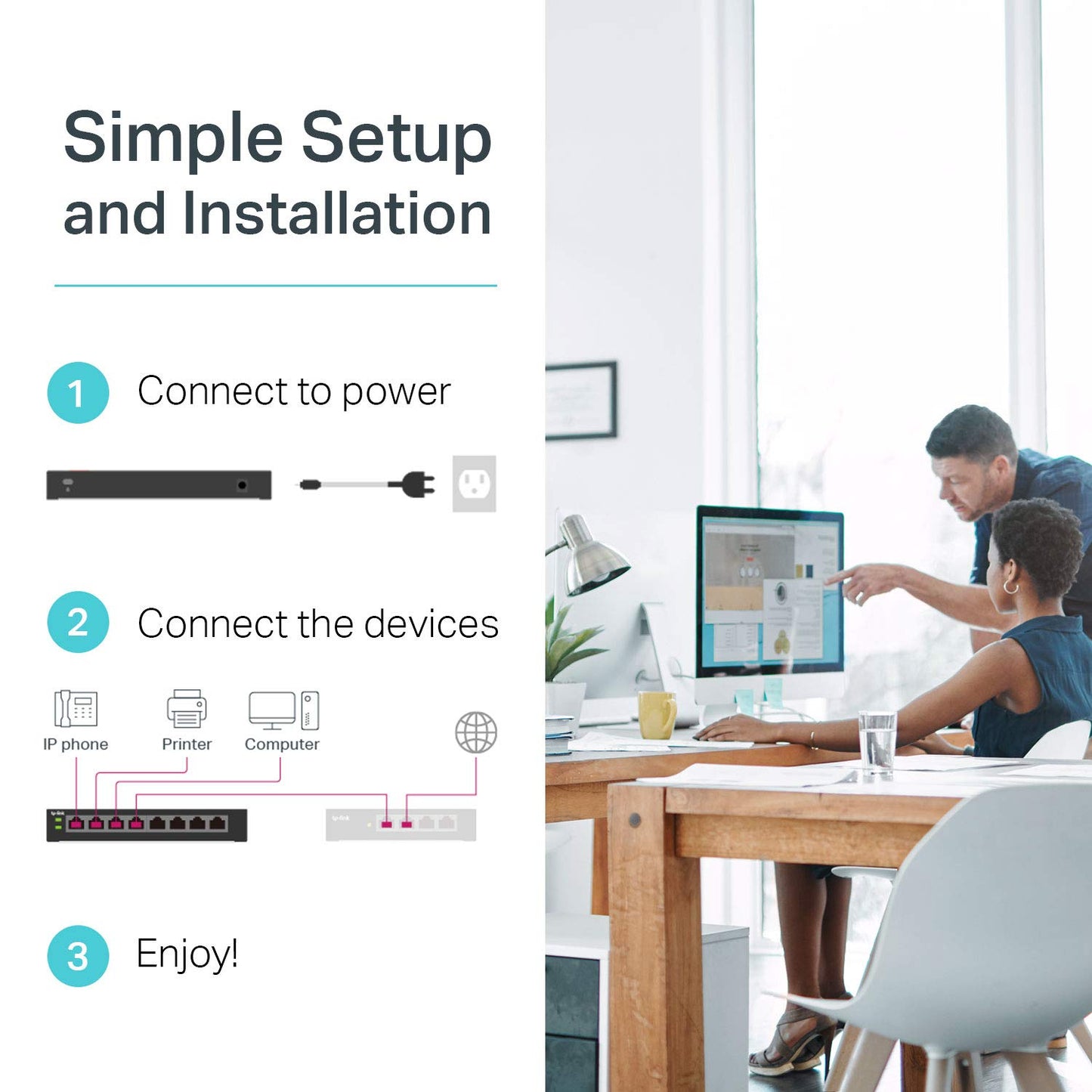 TP-Link 8 Port Gigabit PoE Switch | 8 PoE+ Ports @126W | Plug & Play | Limited Lifetime Protection | Desktop/ Rackmount | Prioritized Power Supply |