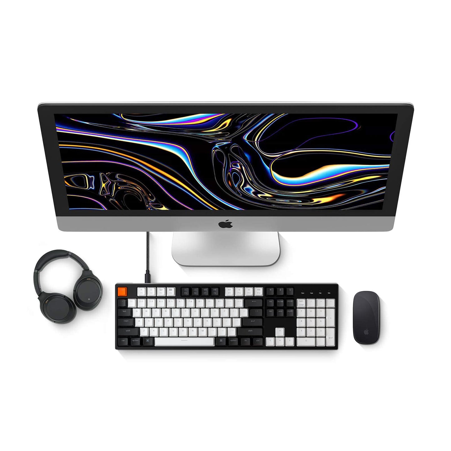 Keychron C2 Full Size Wired Mechanical Keyboard for Mac, Hot-swappable, Gateron G Pro Brown Switch, White Backlight, 104 Keys ABS keycaps Gaming
