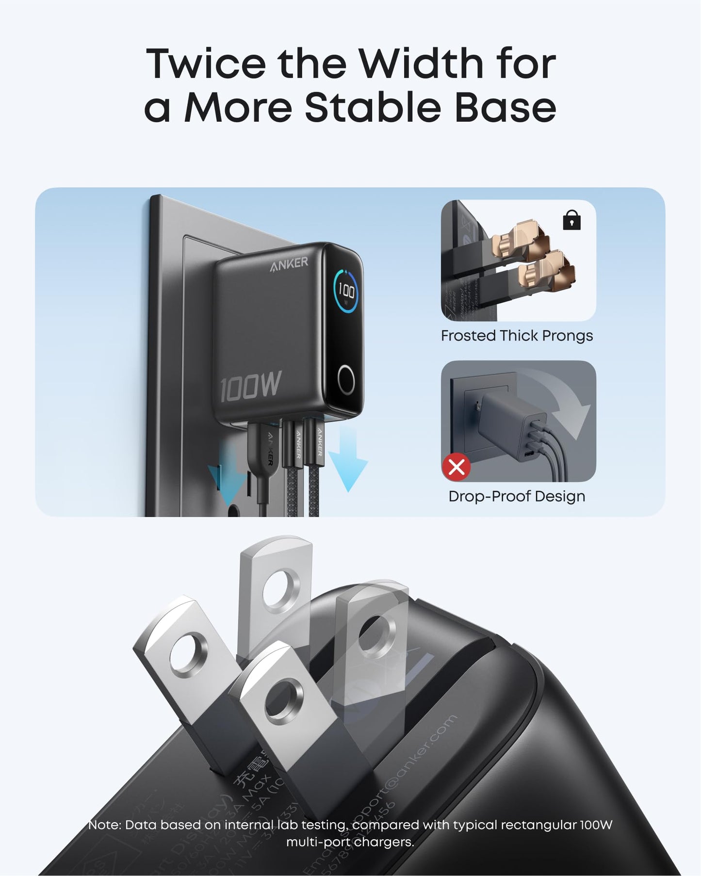 Anker Phone Charger,UP to 100W USB C Charger Block,Ultra-Compact 3-Port GaN Fast Wall Adapter with Smart Display and Touch Control for iPhone 17