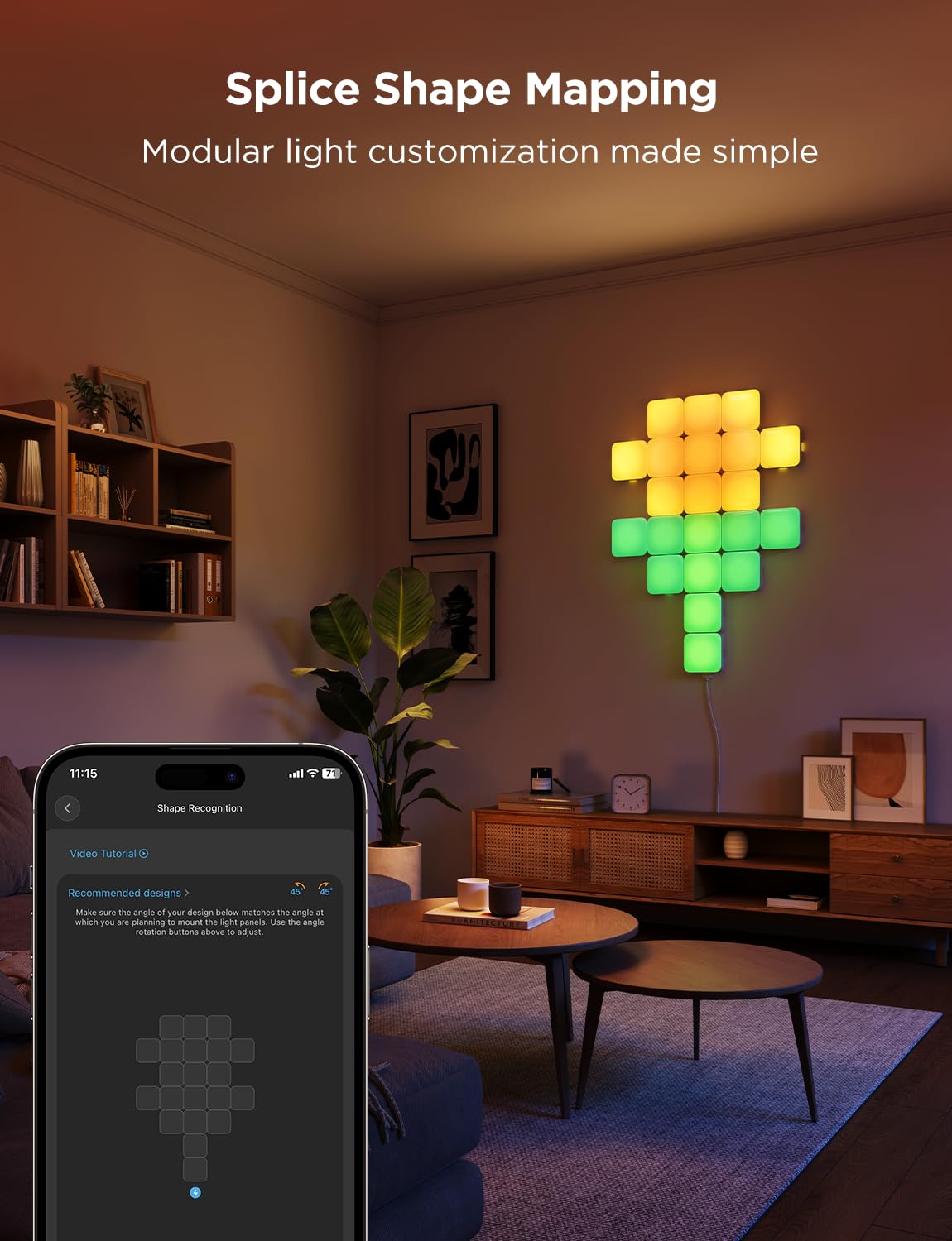Govee Mini Panel Lights, RGBIC Wall Lights, Smart LED Wall Panels, Works with Matter, Alexa, Google Assistant, Sync with Music, DIY Gaming Light