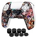 TNP Silicone Case Cover for PS5 Controller - Anti-Slip Silicone Skin Sleeve with 8 Thumb Grips for DualSense Controller - Ergonomic Textured Grip