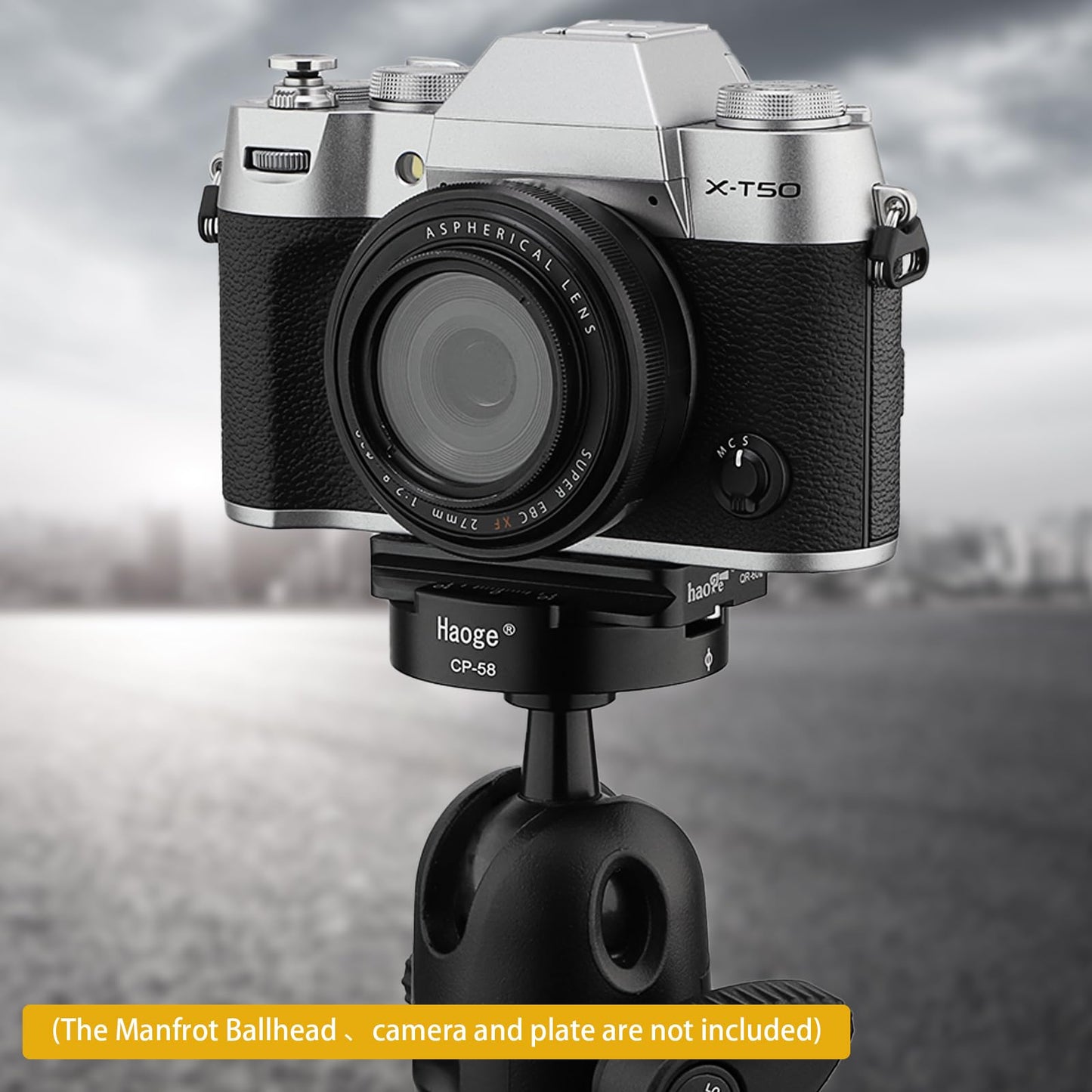Haoge CP-58 58mm Screw Knob Quick Release Clamp Adapter Mount for Quick Release QR Plate Camera Tripod Ballhead Monopod Ball Head Fit Arca Swiss