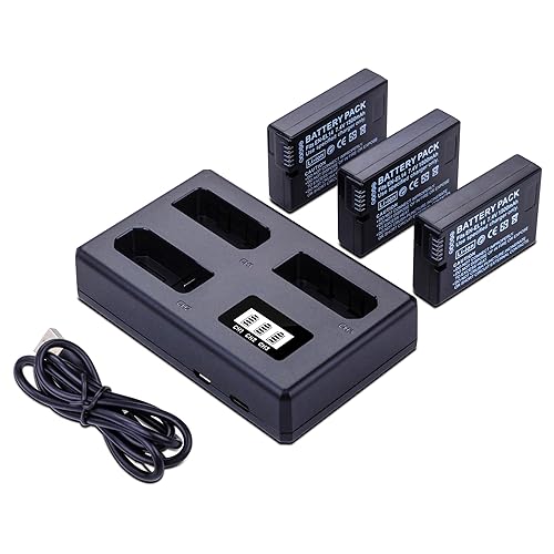 3-Pack EN-EL14 / EN-EL14a Batteries with Smart Triple Slot LCD Charger for Nikon D3100 D3200 D3300 D3400 D3500 D5100 D5200 D5300 D5500 D5600 DF