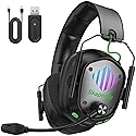 SKAPENDY Wireless Gaming Headset for PS5, PS4, PC, Switch - 2.4GHz & Bluetooth Gaming Headphones with Mic, 3D Stereo Surround Sound, 20ms Low Latency