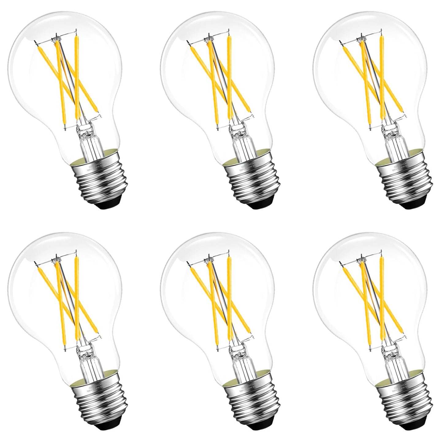 GvvooHome Stepless Dimmable A19 E26 LED Edison Bulbs, 60 Watt Equivalent