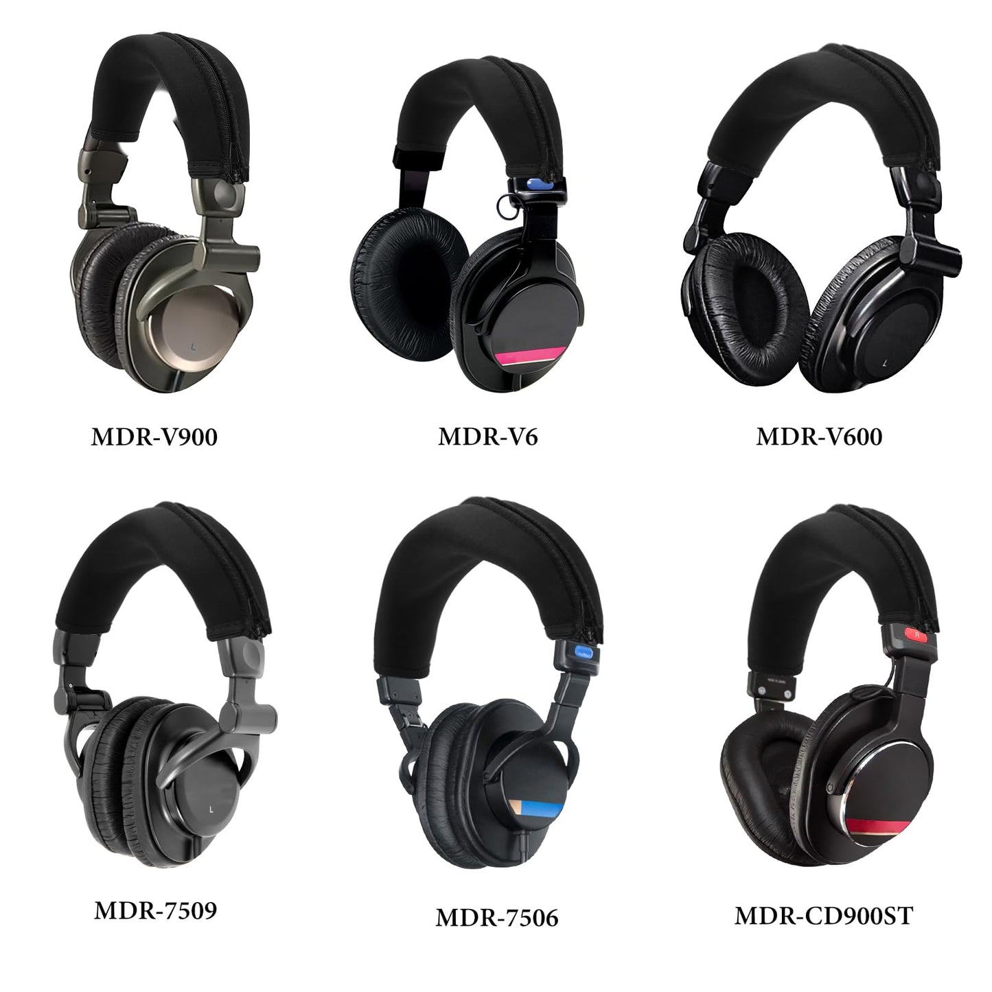 Geekria Flex Fabric Headband Cover Compatible with Sony MDR-V6/ V600/ V900/ MV1/ Z600/ 7506/7509/ CD900ST/ M1ST/ M1 Headphones, Replacement Repair