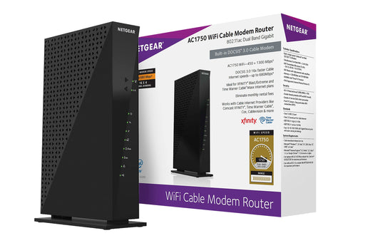 NETGEAR Cable Modem WiFi Router Combo C6300 | Compatible with Cable Providers Including Xfinity by Comcast, Spectrum, Cox for Cable Plans Up
