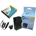 Replacement for Sony Cybershot DSC-HX20V Battery and Charger with Car Plug and EU Adapter - Compatible with Sony NP-BG1 Digital Camera Batteries