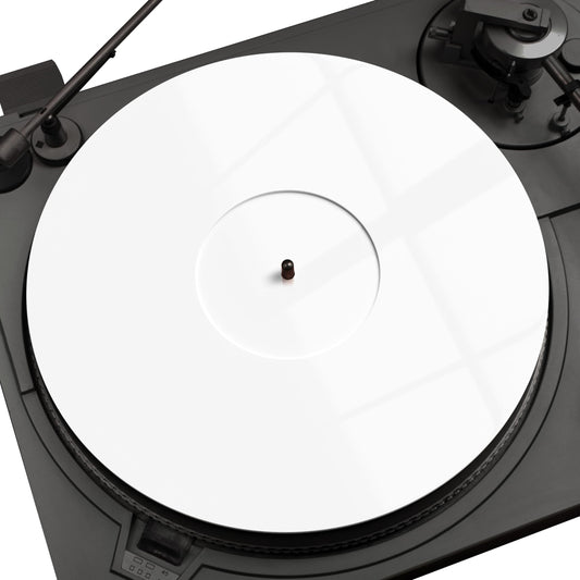 PRO SPIN White Acrylic Turntable Mat - Platter Slipmat for 12" Vinyl Vintage Record Player - Antistatic Cover, Reduces Noise & Sounds from Static
