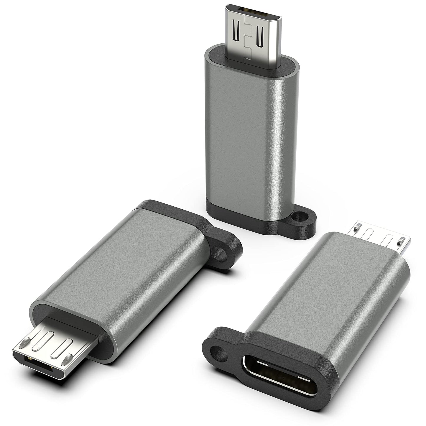 USB-C to Micro USB Adapter, 3-Pack USB Type C Female to Micro USB Male Converter USB C to Micro B 2.0 Charge & Data Sync Compatible with Samsung…