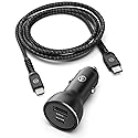 PD Compatible with iPhone 12/13/14 Car Charger - Apple Certified USB C to Lightning Cable (Ultra-Fast Charging) Dual Port Vehicle Adapter for iPhone