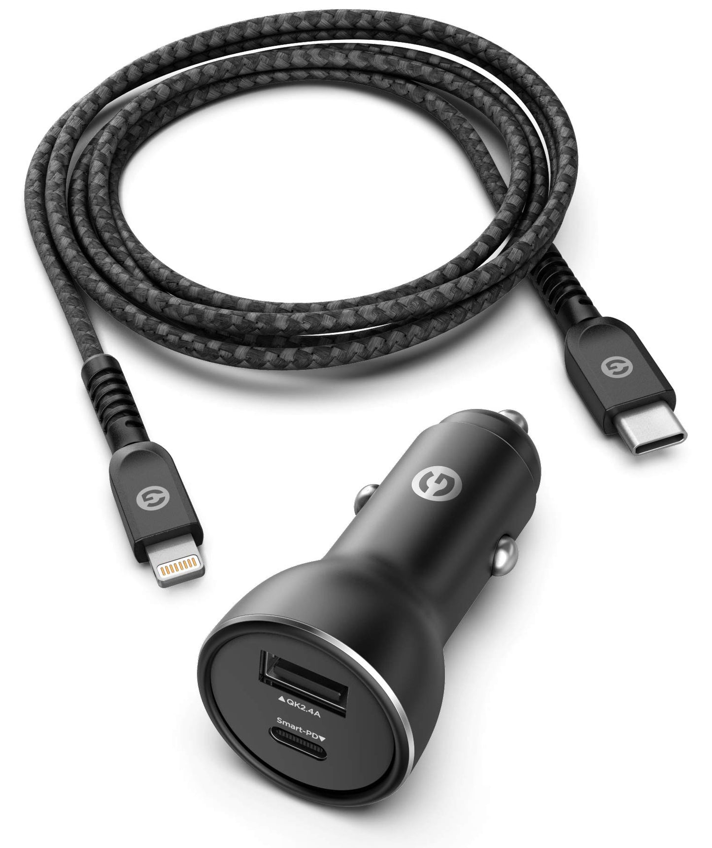 PD Compatible with iPhone 12/13/14 Car Charger - Apple Certified USB C to Lightning Cable (Ultra-Fast Charging) Dual Port Vehicle Adapter for iPhone
