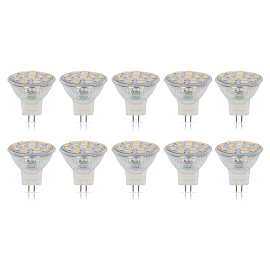 Simba Lighting LED MR11 3W Flood Light Bulb GU4 Bi-Pin Base, 3000K, 10 Pack