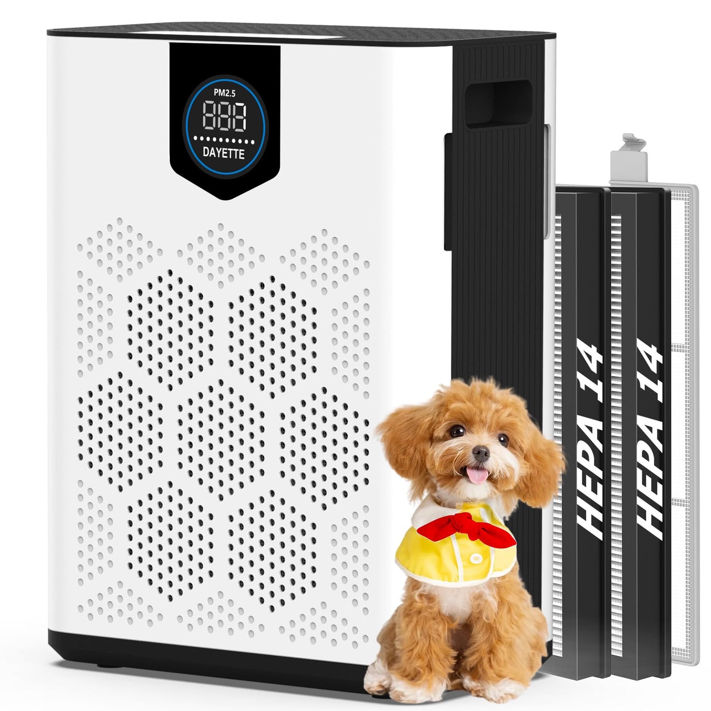 DAYETTE Air Purifier for Home Large Room Up to 3000Ft², 2x H14 HEPA Filters
