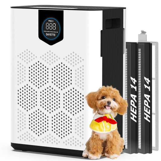 DAYETTE Air Purifier for Home Large Room Up to 3000Ft², 2x H14 HEPA Filters