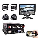 JOINLGO 4-CH GPS WiFi 1080P Mobile Vehicle Car DVR mdvr Video Recorder Kit Real-time Remote View on PC Phone with 4 Side Rear View IR Cameras 7"