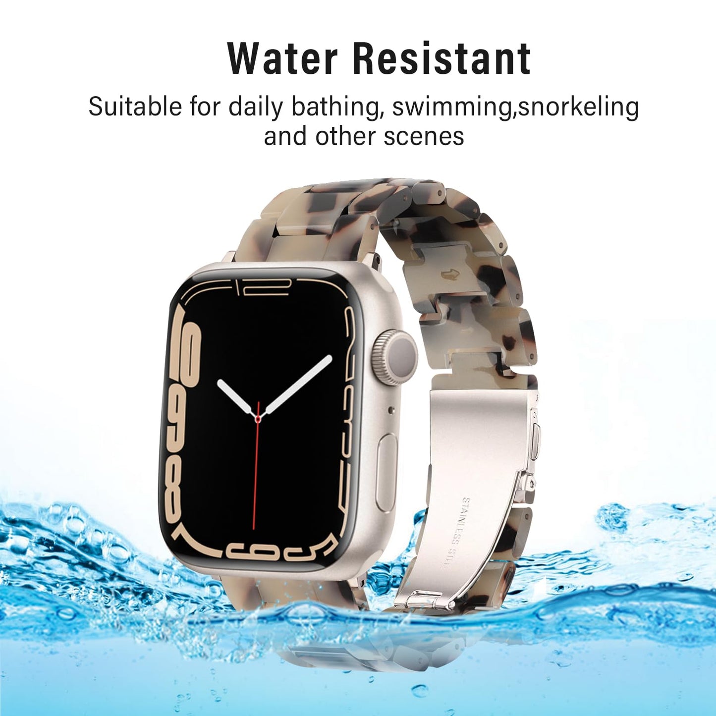 HOPO Compatible With Apple Watch Band Thin Lightweight Resin Strap Bracelet Wristband Replacement For iWatch Bands Series Ultra 11 10 9 8 7 6 5 4 3 2
