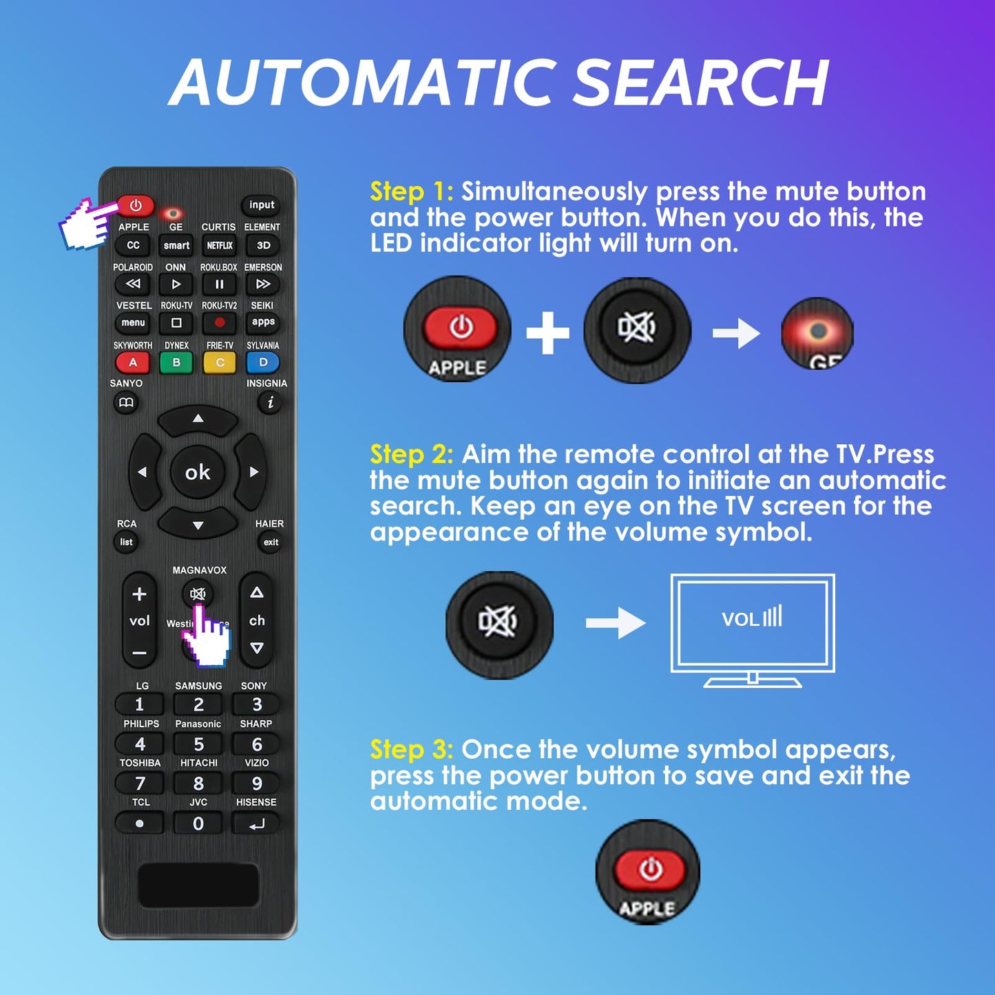 Universal Remote Control for RCA, Westinghouse, Emerson, LG, Samsung, Insignia, Magnavox,Element and More Brands Universal TV Remote.