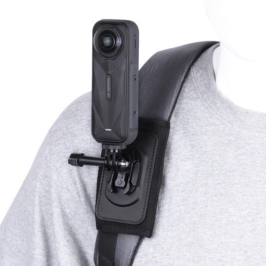 BRDRC Backpack Mount for Insta360 X5 X4 Air, Bag Strap Anti-Slip Shoulder Clip Belt for Insta 360 X5 X4 Air X3 X2 GO 3S Ace Pro, for DJI OSMO 360,