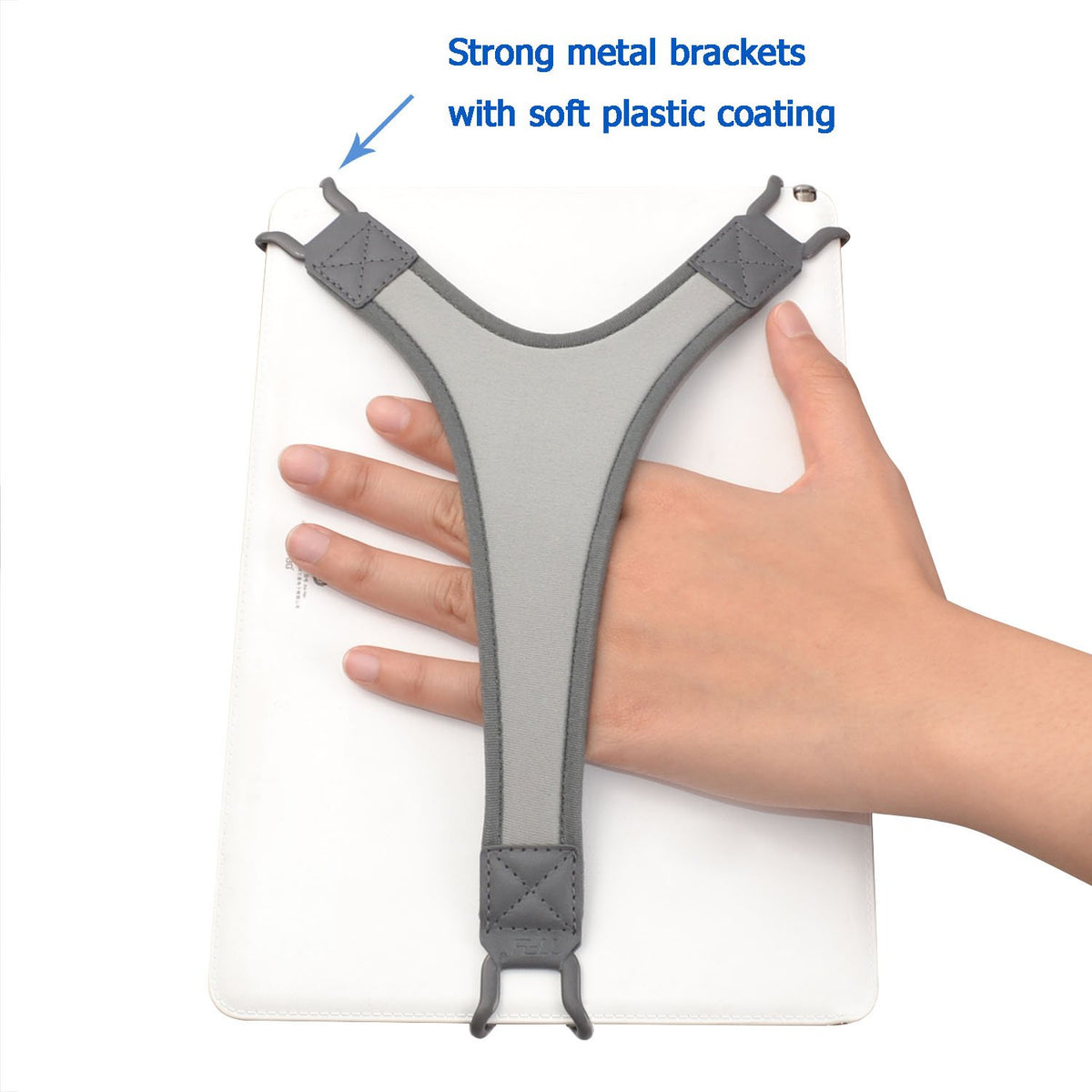 TFY Security Hand Strap Holder for Tablets Anti-Drop Secure Grip Gray