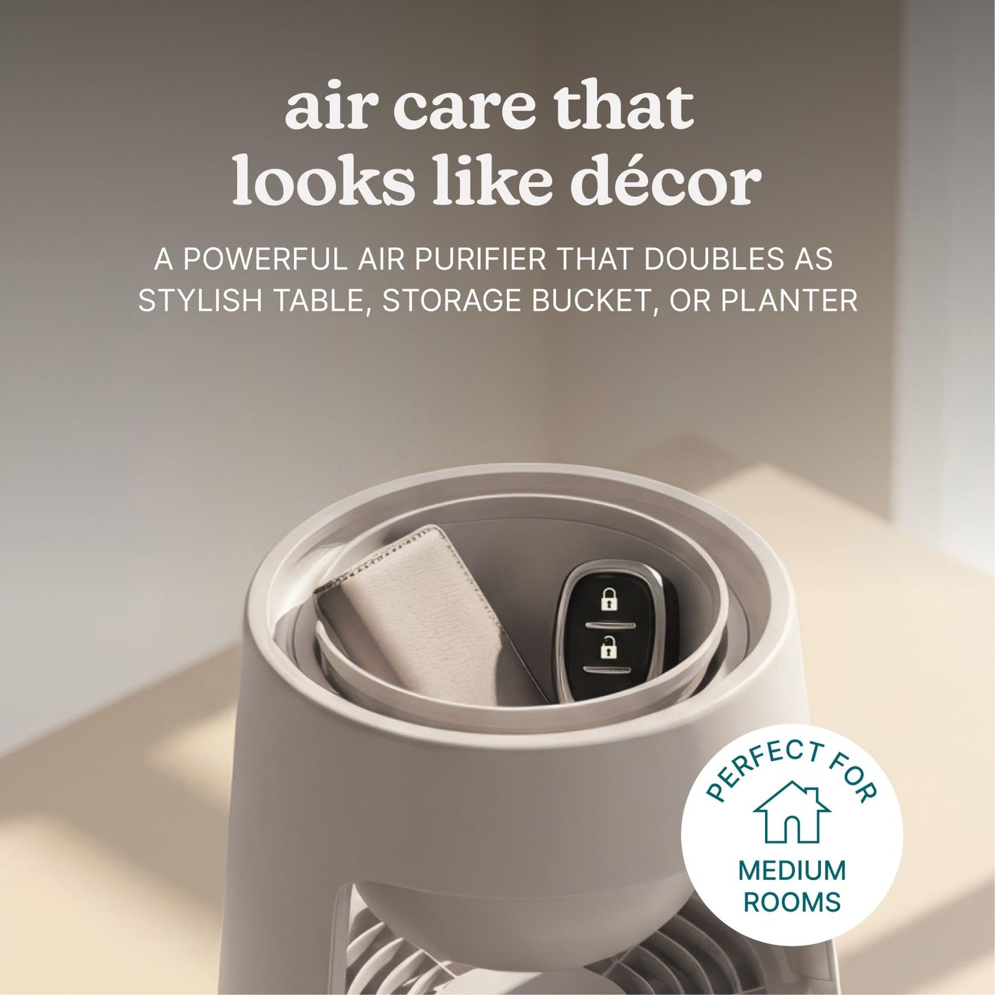 Homedics Natura Air Purifier for Home 975 Sq Ft Bedroom & Office, True HEPA Air Cleaner with Activated Carbon Air Filter, Smart Air Quality Sensor