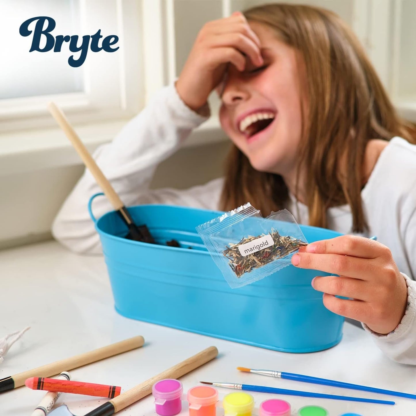 BRYTE Unicorn Terrarium Kit for Kids - Ages 4-12 - Fairy Garden Craft Set with Paint & Fairy Lights - Flower Planting & Grow Kit with Seeds & Tools