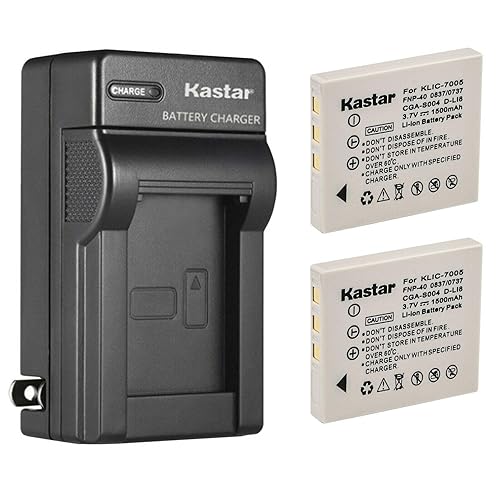 Kastar 2-Pack Battery and AC Wall Charger Replacement for Fujifilm NP-40 NP-40N FNP-40, BC-40N, Fuji FinePix F460 Zoom, FinePix F470, FinePix F470