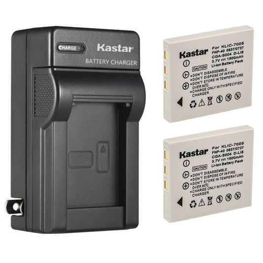 Kastar 2-Pack Battery and AC Wall Charger Replacement for Fujifilm NP-40 NP-40N FNP-40, BC-40N, Fuji FinePix F460 Zoom, FinePix F470, FinePix F470