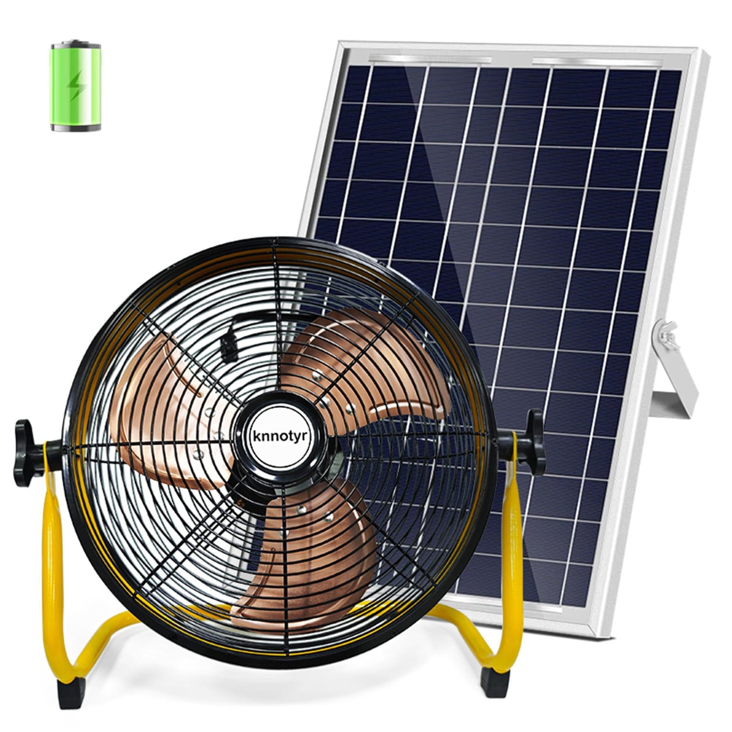 Knnotyr Outdoor Fan Can Running 5-24 Hours,Solar Powered Fan For Shed,Home,Ouside,Camping?with USB Output For Emergency Situation Without Electric